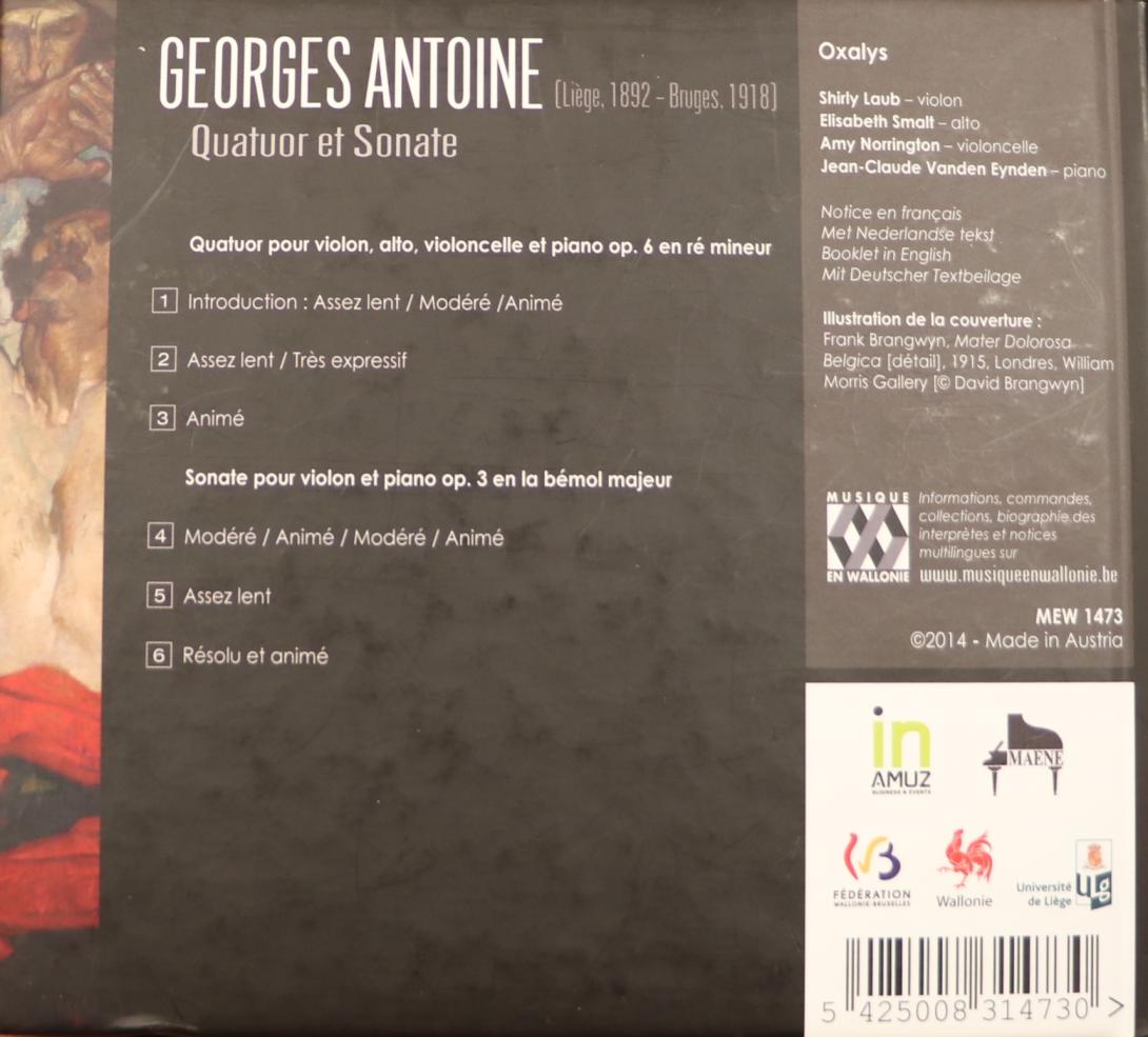 Quatuor et Sonate - Georges Antoine - Oxalys